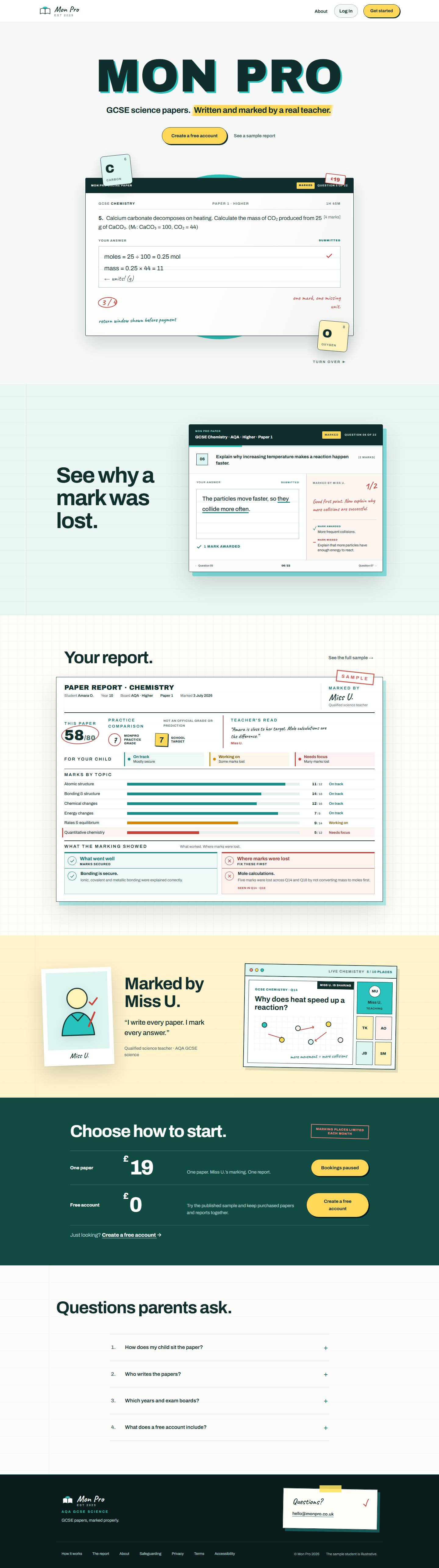 MonPro home page, full length