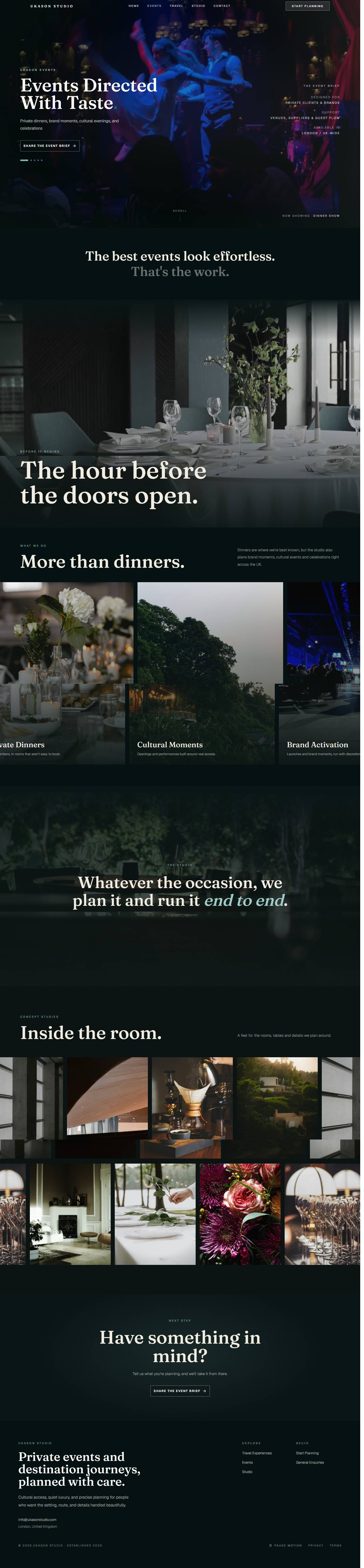 Ukason Studio events page
