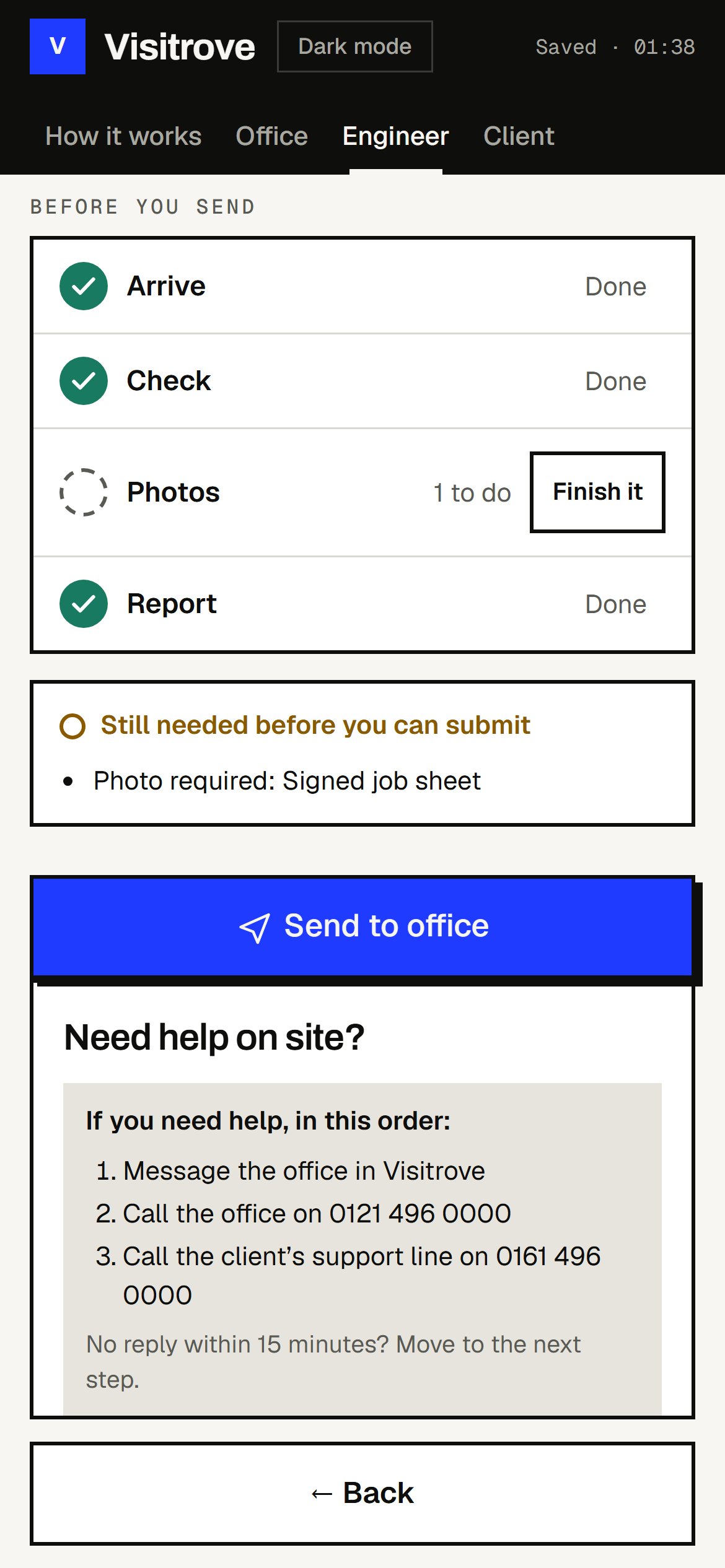 Engineer app listing one photo still needed